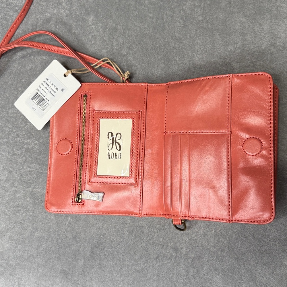 NWT HOBO Jill Leather Wallet Crossbody in Cherry Blossom - Picture 5 of 7